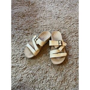 Vionic Pacific Rio Lizard Cream 7 wide Orthoheel Adjustable Strap‎ Sandals